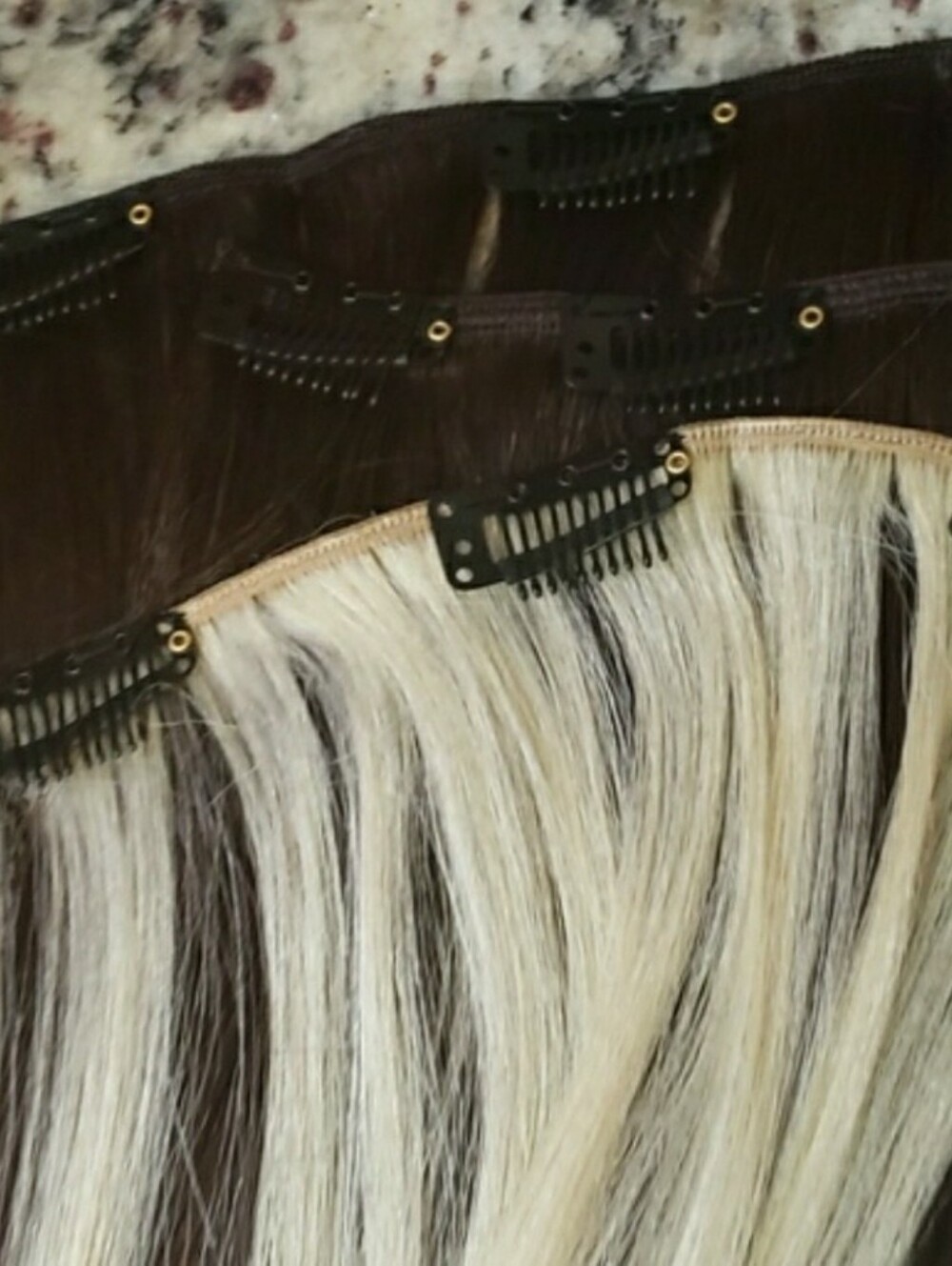 🆕️ Brand New 3 pc Clip in Hair Extensions 10 Inch Blonde & BROWN READY TO SHIP - Picture 4 of 4